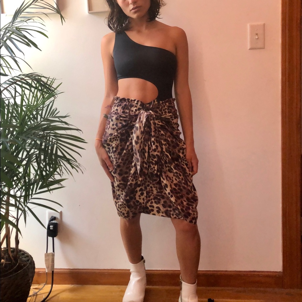 Isabel Marant Etoile leopard print silk skirt